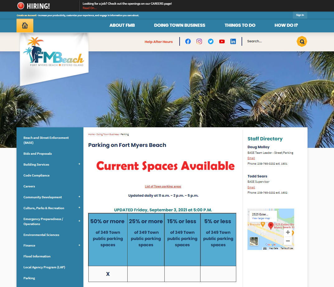 screenshot current spaces available
