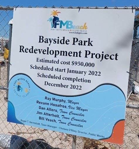 construction sign at bayside park