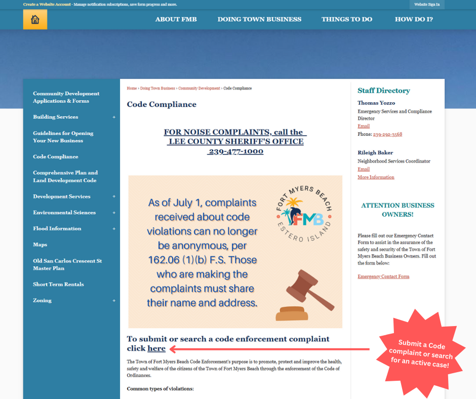 Search code complaint How To!