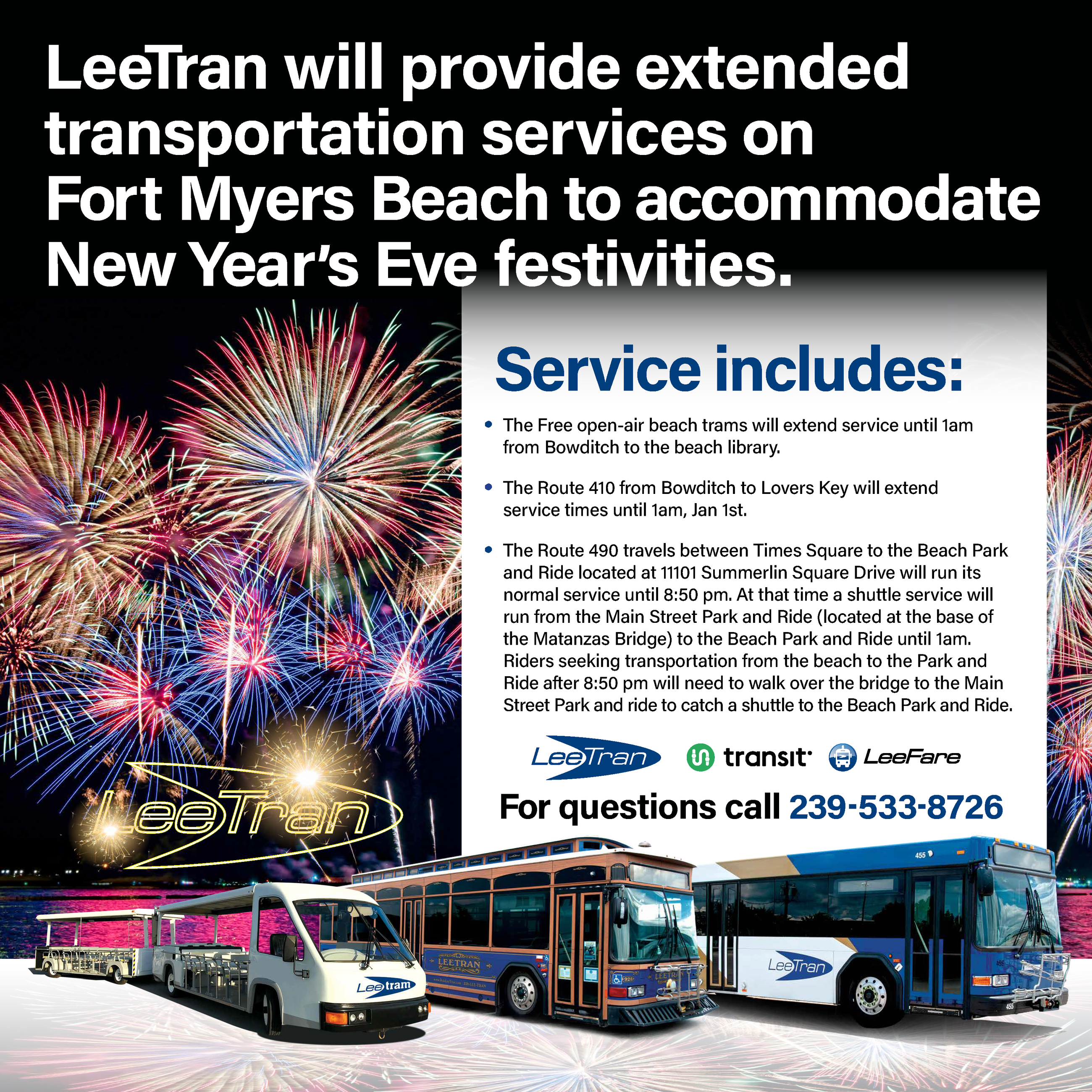 leetran fireworks extended hours dec 2021