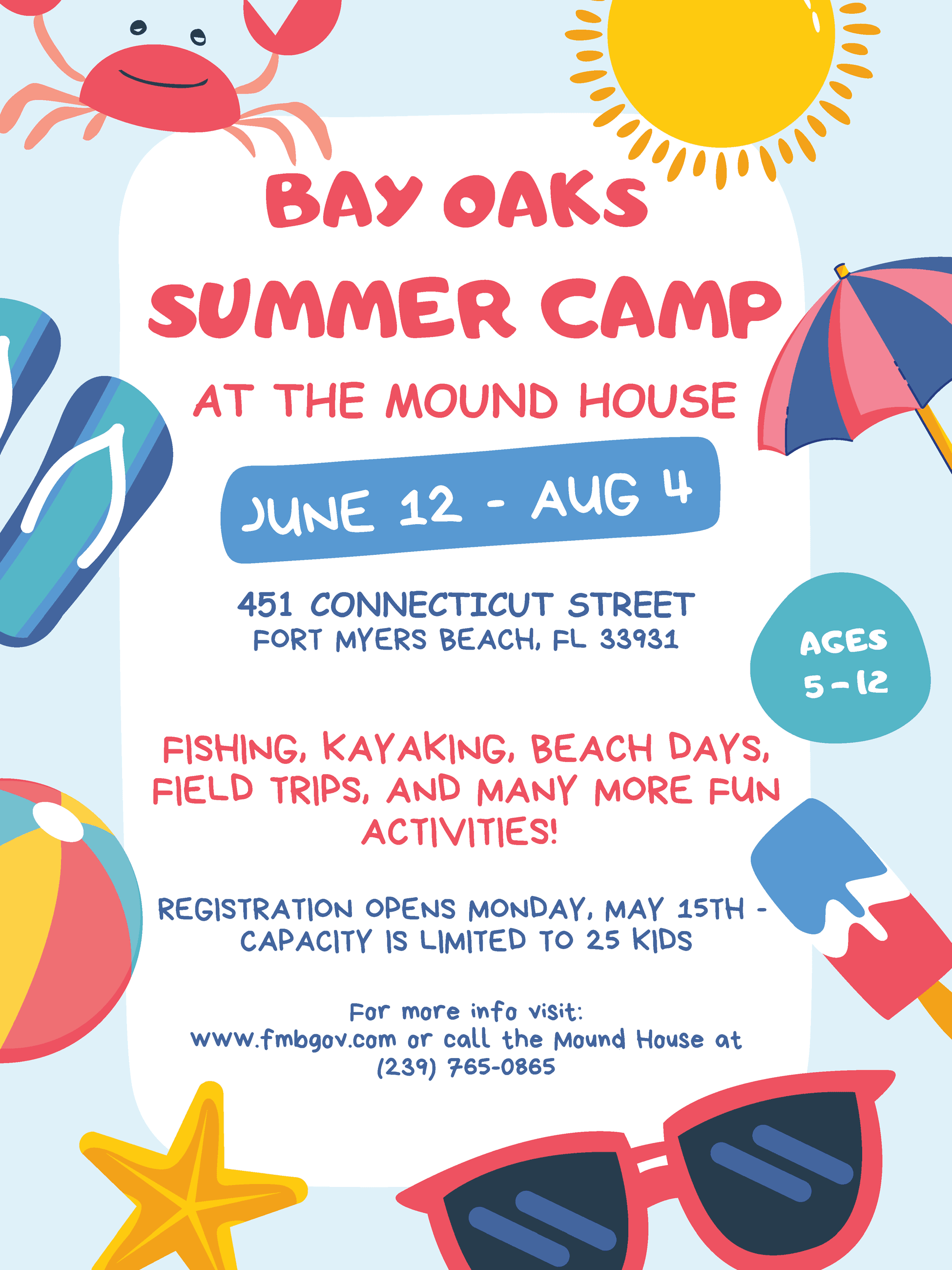 Bay Oaks Summer Camp Flyer 2023