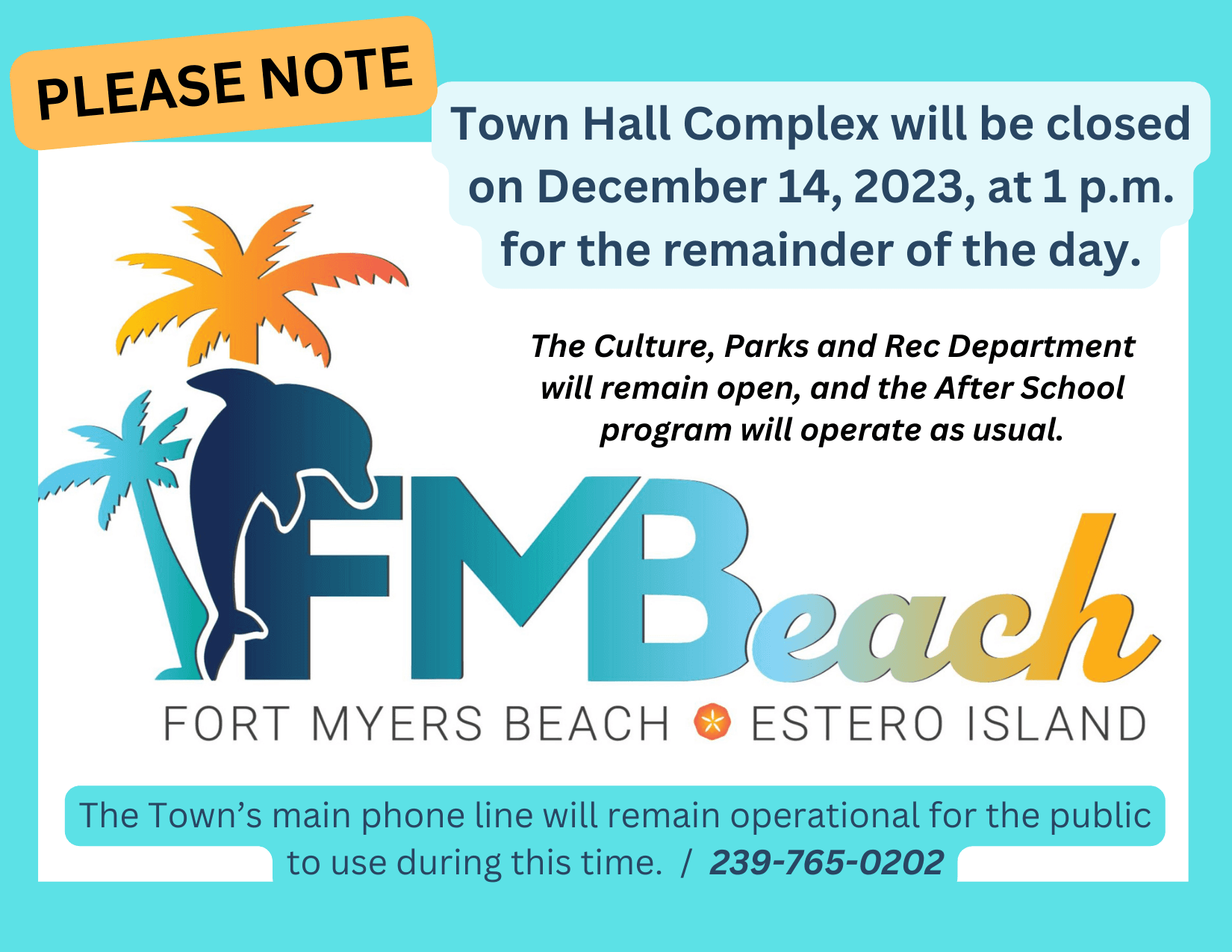 town hall complex closed december 14